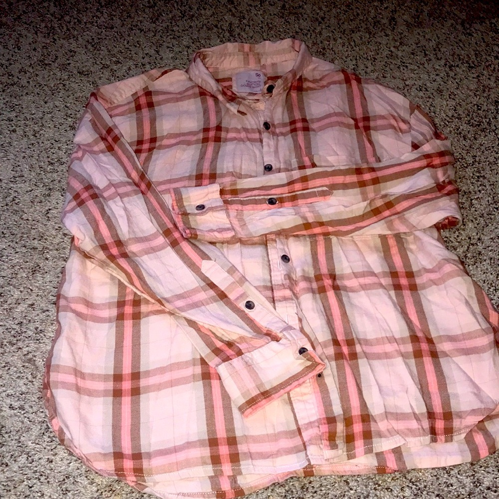 Oversized Pink Plaid Shirt